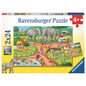 Ravensburger - Ein Tag im Zoo, 2 x 24 Teile