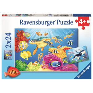 Ravensburger - Kunterbunte Unterwasserwelt, 2 x 24 Teile