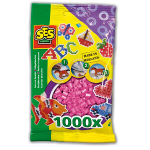 Bügelperlen 1000 Stück rosa
