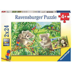 Ravensburger - Süße Koalas und Pandas, 2 x 24 Teile