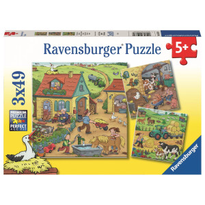 Ravensburger - Viel los auf dem Bauernhof, 3 x 49 Teile