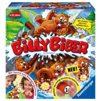 Ravensburger 22246 - Billy Biber - Geschicklichkeitsspiel für ruhige Hände -  Spiel für Kinder ab 4 Jahren, Familienspiel für 1-4 Spieler - magische Zauberfolie
