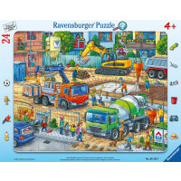 Ravensburger Kinderpuzzle - 05142 Auf der Baustelle ist was los! - Rahmenpuzzle für Kinder ab 4 Jahren, mit 24 Teilen