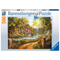 Ravensburger Puzzle 16582 - Cottage am Fluß - 500 Teile Puzzle für Erwachsene und Kinder ab 10 Jahren