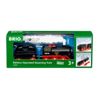 BRIO World 33884 Batterie-Dampflok mit Wassertank - Lokomotive mit echtem kühlen Dampf und Wasserbehälter zum Nachfüllen - Empfohlen ab 3 Jahren