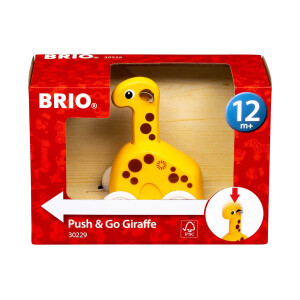 BRIO 30229 Push & Go Giraffe - Niedliches Drück-...