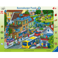 Ravensburger Kinderpuzzle - Unsere grüne Stadt - 24 Teile Rahmenpuzzle für Kinder ab 4 Jahren mit Suchspiel