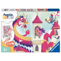 Ravensburger Kinderpuzzle Puzzle&Play 05595 - Königreich der Donuts - 2x24 Teile Puzzle für Kinder ab 4 Jahren
