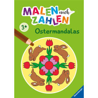 Ravensburger Malen nach Zahlen ab 3 Jahren Ostermandalas - 24 Motive - Malheft für Kinder - Nummerierte Ausmalfelder