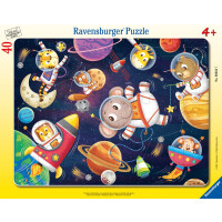 Ravensburger Kinderpuzzle - Tierische Astronauten - 30-48 Teile Rahmenpuzzle für Kinder ab 4 Jahren