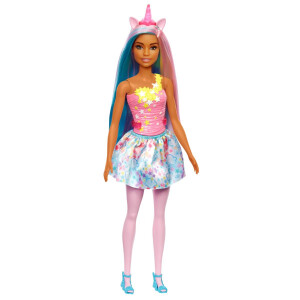 Barbie - Barbie Dreamtopia Einhorn-Puppe im Regenbogen-Look
