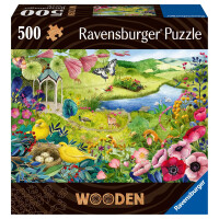 Ravensburger WOODEN Puzzle 17513 - Wilder Garten - 500 Teile Holzpuzzle mit stabilen, individuellen Puzzleteilen und 40 kleinen Holzfiguren (Whimsies), für Erwachsene und Kinder ab 14 Jahren