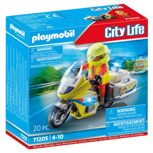 PLAYMOBIL 71205 - Notarzt-Motorrad mit Blinklicht