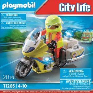 PLAYMOBIL 71205 - Notarzt-Motorrad mit Blinklicht