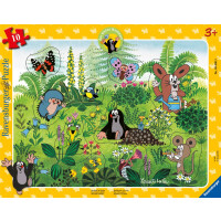 Ravensburger Kinderpuzzle 05696 - Spielspaß im Garten - 10 Teile Der kleine Maulwurf Rahmenpuzzle für Kinder ab 3 Jahren