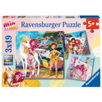 Ravensburger Kinderpuzzle 05701 - Im Land der Elfen und Einhörner - 3x49 Teile Mia and Me Puzzle für Kinder ab 5 Jahren