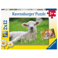 Ravensburger Kinderpuzzle - 05718 Unsere Bauernhoftiere - 2x12 Teile Puzzle für Kinder ab 3 Jahren
