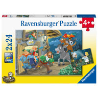 Ravensburger Kinderpuzzle - 05719 Märchenstunde - 2x24 Teile Puzzle für Kinder ab 4 Jahren