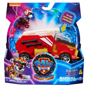 PAW Patrol: Der Mighty Kinofilm, Superhelden-Basis-Fahrzeug von Marshall mit Welpenfigur, Löschzug mit Licht- und Geräuscheffekten, Spielzeug geeignet für Kinder ab 3 Jahren