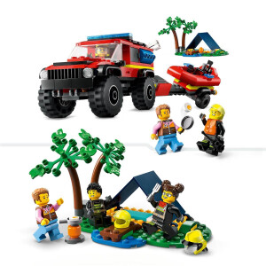 LEGO City 60412 Feuerwehrgeländewagen mit Rettungsboot