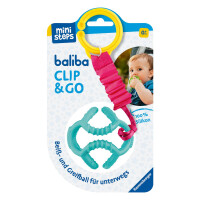 Ravensburger 4583 baliba Clip & Go - Flexibler Ball mit Befestigung für Greif- und Beißspaß unterwegs - Baby Spielzeug ab 0 Monaten - türkis