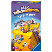 Ravensburger 22466 - Max Mäuseschreck- Kompaktes Katz & Maus Spiel für Kinder ab 4 Jahren, Würfel- und Sammelspiel für 2-4 Spieler