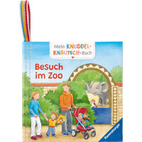 Mein Knuddel-Knautsch-Buch: Besuch im Zoo, weiches Stoffbuch, waschbares Badebuch, Babyspielzeug ab 6 Monate