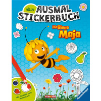 Ravensburger Mein Ausmalstickerbuch Die Biene Maja – Großes Buch mit über 250 Stickern, viele Sticker zum Ausmalen