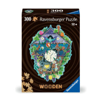 Ravensburger WOODEN Puzzle 12000759 - Kuckucksuhr - 300 Teile Kontur-Holzpuzzle mit stabilen, individuellen Puzzleteilen und 25 kleinen Holzfiguren = Whimsies, für Erwachsene und Kinder ab 12 Jahren