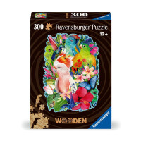 Ravensburger WOODEN Puzzle 12000760 - Exotische Vögel - 300 Teile Kontur-Holzpuzzle mit stabilen, individuellen Puzzleteilen und 25 kleinen Holzfiguren , für Erwachsene und Kinder ab 12 Jahren