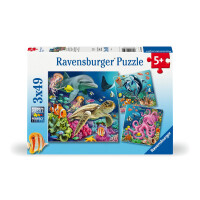 Ravensburger Kinderpuzzle - 12000859 Bezaubernde Unterwasserwelt - 3x49 Teile Puzzle für Kinder ab 5 Jahren