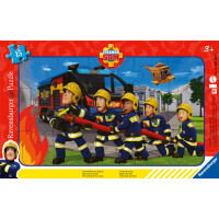 Ravensburger Kinderpuzzle 12001030 - Unsere Retter im Einsatz -  15 Teile Fireman Sam Rahmenpuzzle für Kinder ab 3 Jahren