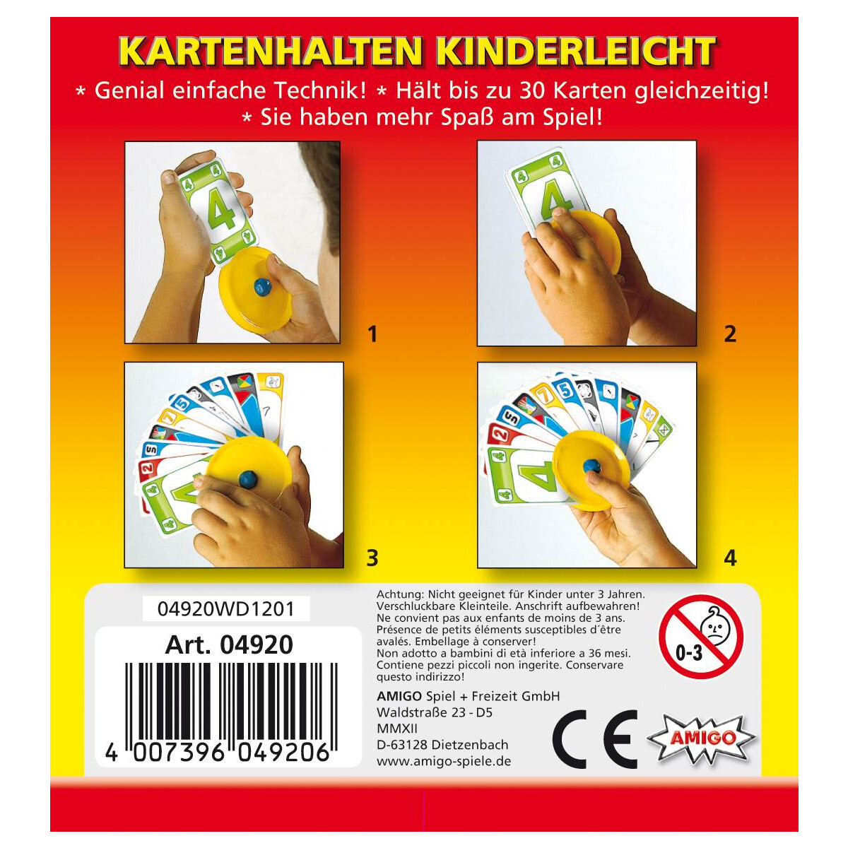 Amigo Spiel Freizeit GmbH Kartenhalter für 30 Karten gelb Spielzubehör 