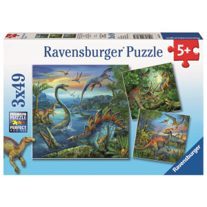 Ravensburger - Faszination Dinosaurier, 3 x 49 Teile