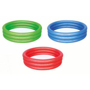 Pool 3-Ring Uni rot/grün/blau groß