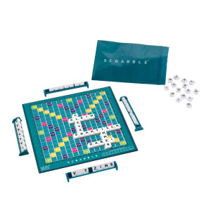 Mattel Games Scrabble Kompakt, Gesellschaftsspiel, Brettspiel, Reisespiel