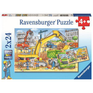 Ravensburger - Viel zu tun auf der Baustelle, 2 x 24 Teile